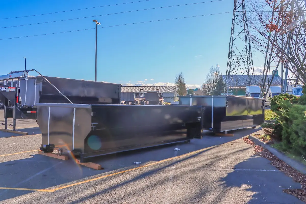 Roll-off dumpster ready for waste disposal at job site for Roofing Dumpster Rental in Apple Valley